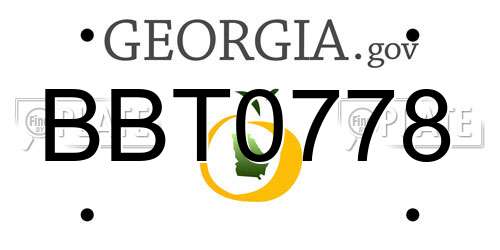 BBT0778 Georgia License Plate