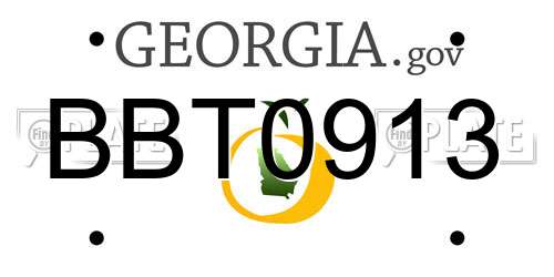 BBT0913 Georgia License Plate