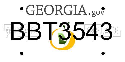 BBT3543 Georgia License Plate