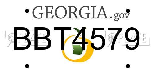 BBT4579 Georgia License Plate