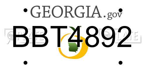 BBT4892 Georgia License Plate
