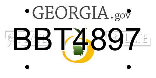 BBT4897 Georgia License Plate
