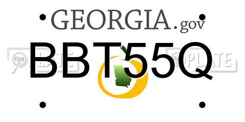 BBT55Q Georgia License Plate
