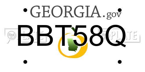 BBT58Q Georgia License Plate