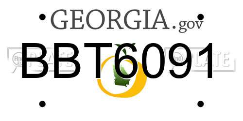BBT6091 Georgia License Plate
