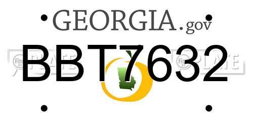 BBT7632 Georgia License Plate