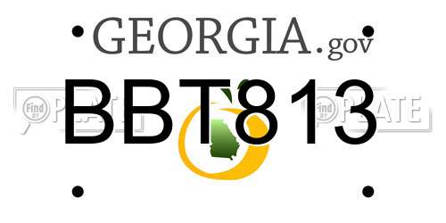 BBT813 Georgia License Plate