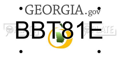 BBT81E Georgia License Plate