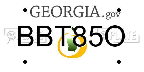 BBT85O Georgia License Plate