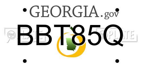 BBT85Q Georgia License Plate