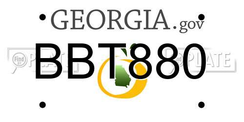 BBT880 Georgia License Plate