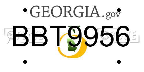 BBT9956 Georgia License Plate