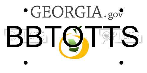 BBTOTTS Georgia License Plate