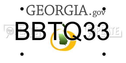 BBTQ33 Georgia License Plate