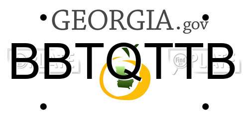BBTQTTB Georgia License Plate