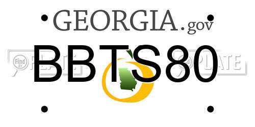 BBTS80 Georgia License Plate
