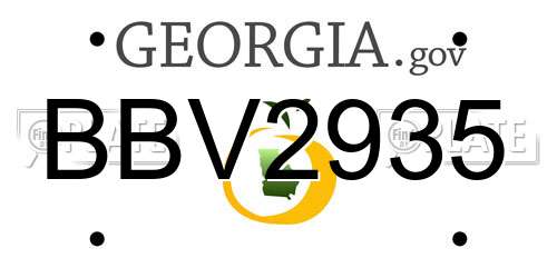 BBV2935 Georgia License Plate