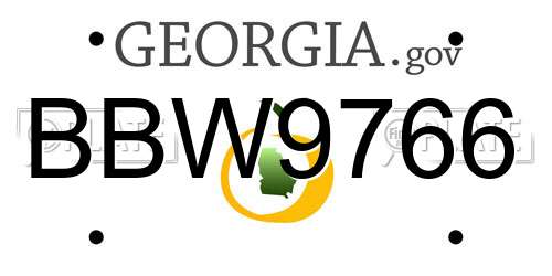 BBW9766 Georgia License Plate
