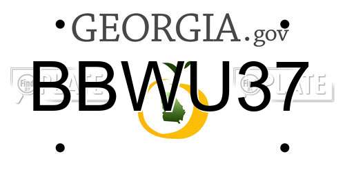 BBWU37 Georgia License Plate