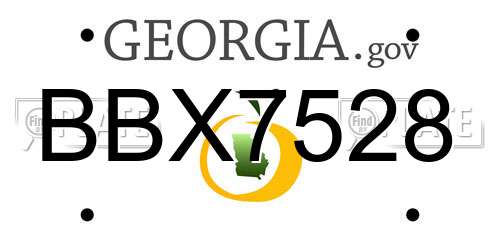 BBX7528 Georgia License Plate