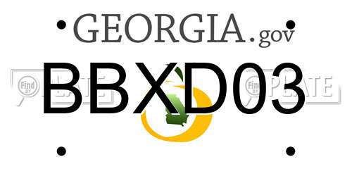 BBXD03 Georgia License Plate