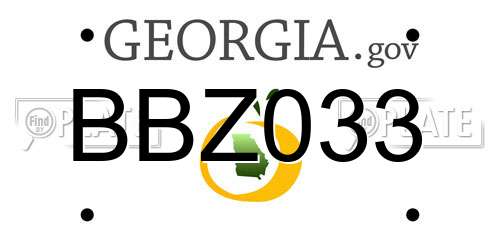 BBZ033 Georgia License Plate
