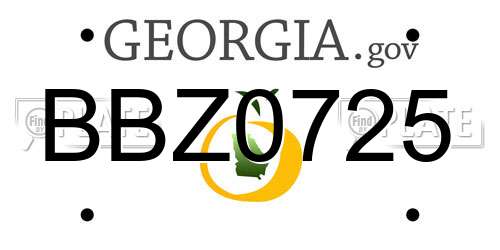 BBZ0725 Georgia License Plate
