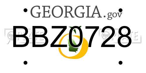 BBZ0728 Georgia License Plate