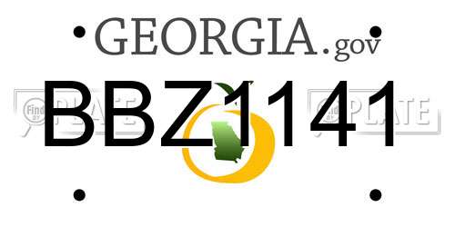 BBZ1141 Georgia License Plate