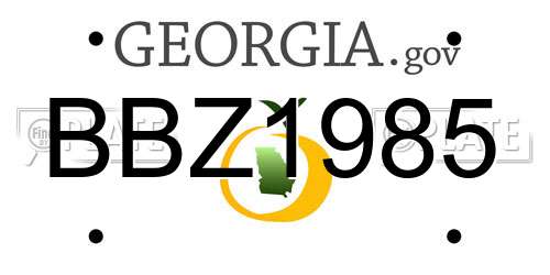 BBZ1985 Georgia License Plate