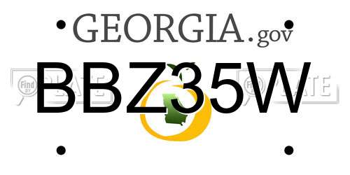 BBZ35W Georgia License Plate