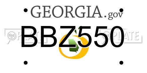 BBZ550 Georgia License Plate