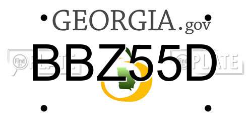 BBZ55D Georgia License Plate