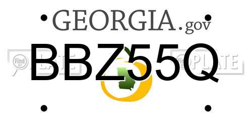 BBZ55Q Georgia License Plate