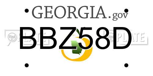 BBZ58D Georgia License Plate