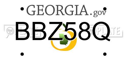 BBZ58Q Georgia License Plate