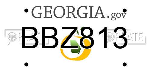 BBZ813 Georgia License Plate
