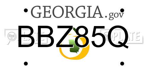 BBZ85Q Georgia License Plate