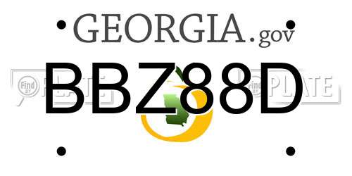 BBZ88D Georgia License Plate