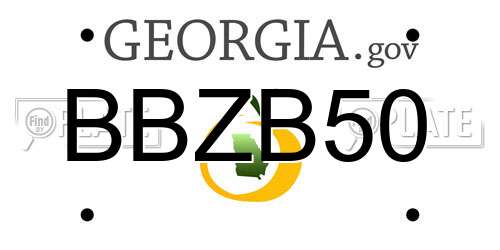 BBZB50 Georgia License Plate