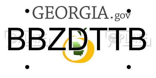 BBZDTTB Georgia License Plate