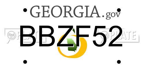 BBZF52 Georgia License Plate
