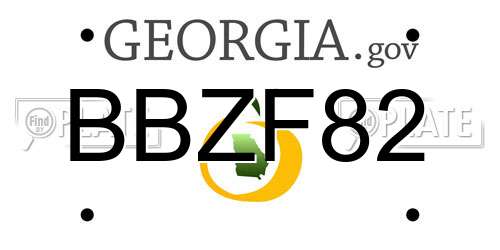 BBZF82 Georgia License Plate