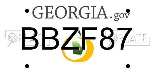 BBZF87 Georgia License Plate