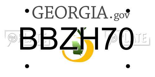 BBZH70 Georgia License Plate