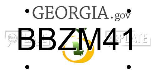 BBZM41 Georgia License Plate
