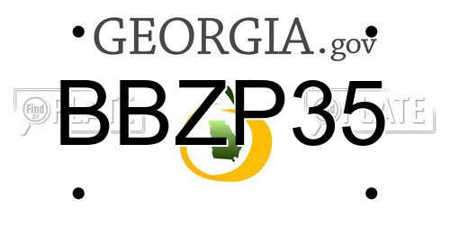 BBZP35 Georgia License Plate