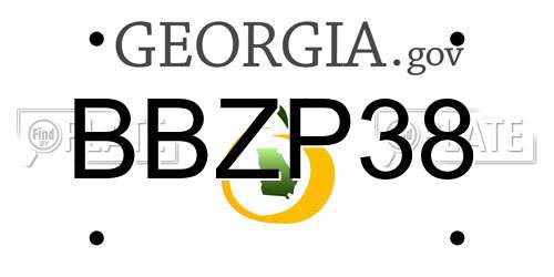 BBZP38 Georgia License Plate