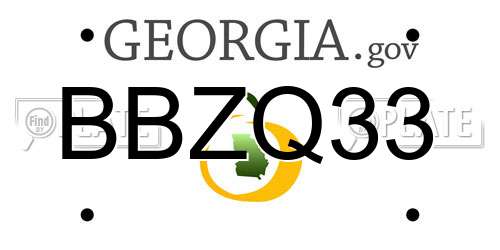 BBZQ33 Georgia License Plate
