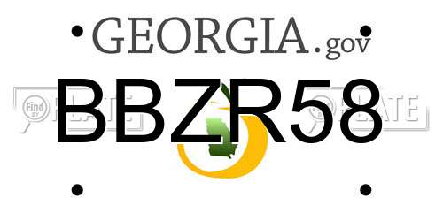 BBZR58 Georgia License Plate